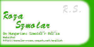 roza szmolar business card